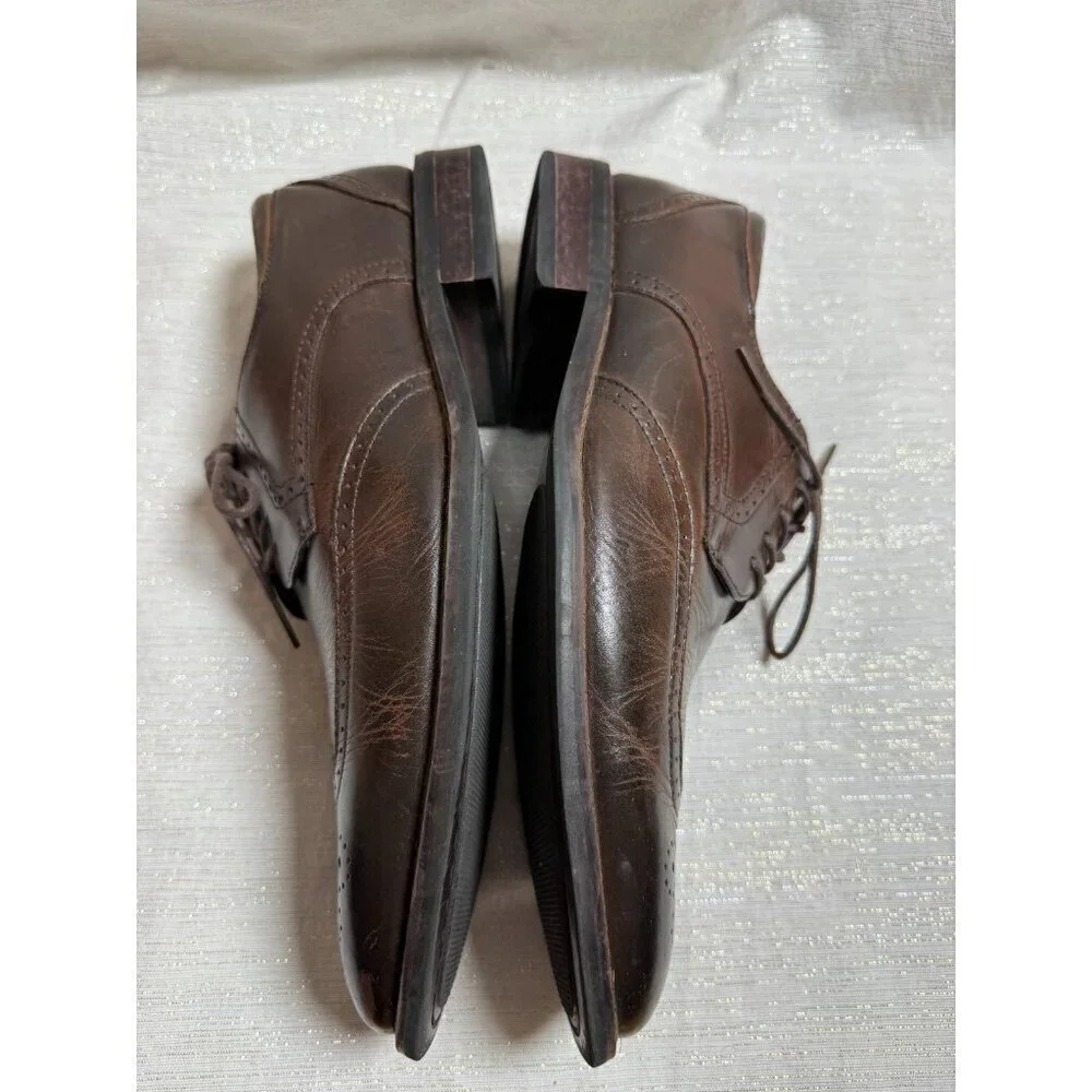 Joseph Abboud Men's Dark Brown K125B Wingtip Oxford Lace Up Shoes Size 10.5